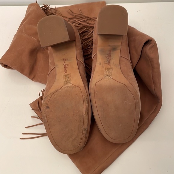 Sam Edelman vegan leather high fringe boot with stacked wood heel, rubber sole - Picture 9 of 16